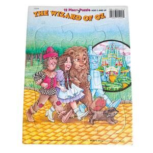 Wizard Of Oz Tray Jigsaw Puzzle 90s Childrens 12pc Dorothy Toto Lion Tin Man Vtg